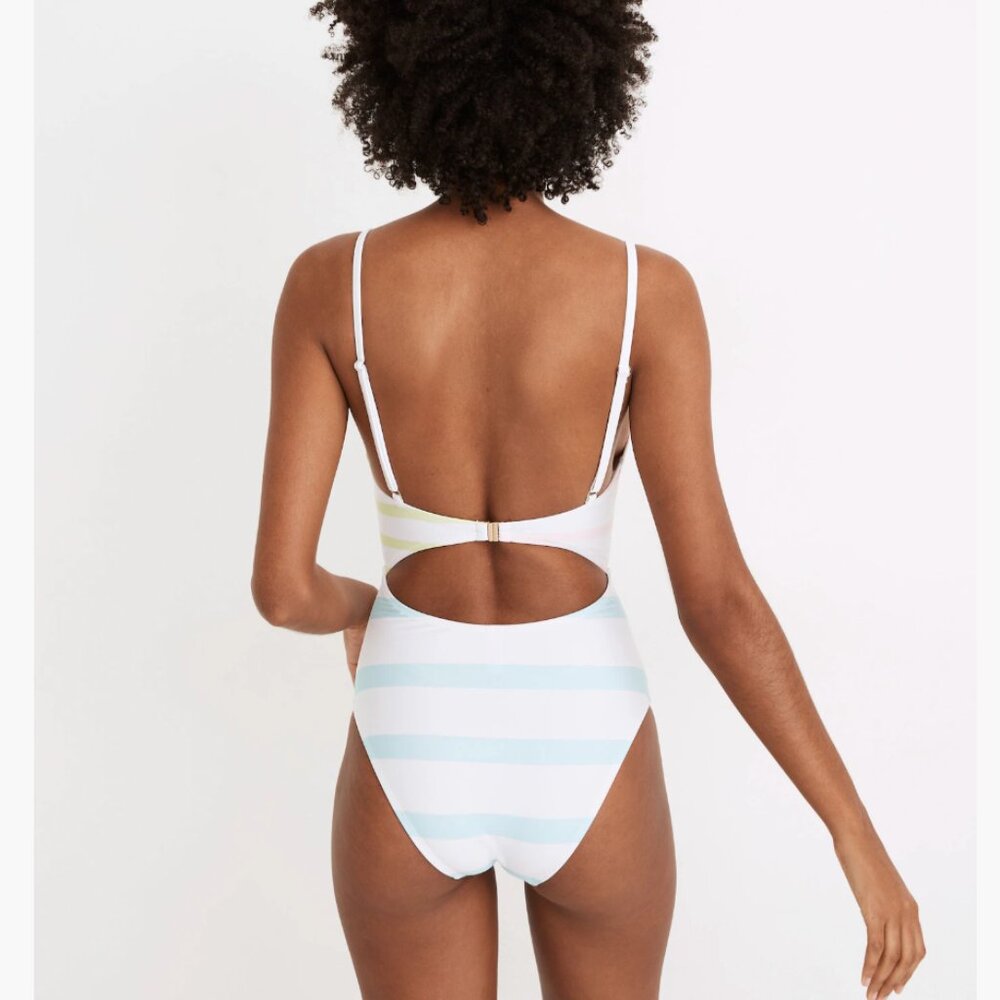 NWT ANTHROPOLOGIE SOLID & STRIPED "The Esme One-Piece" HTF Sold out! - Picture 9 of 16